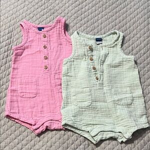 Old Navy Pink and Green Kids One Pieces
